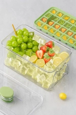 Next-Gen Push-Button Double Ice Cube Tray with Storage Bin and Lid 56-Cells Photograph-4